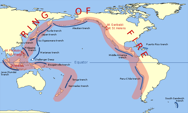 Pacific Ring of Fire map