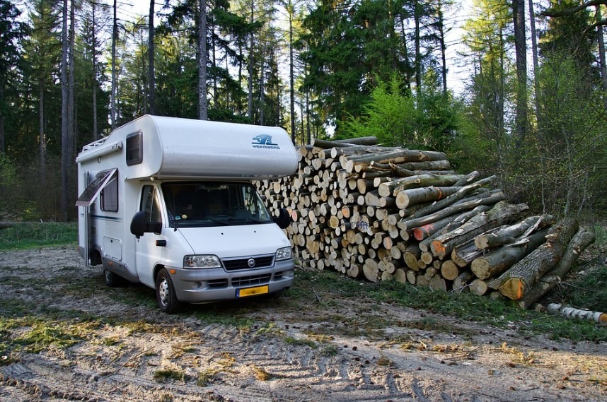 campervan in the forest