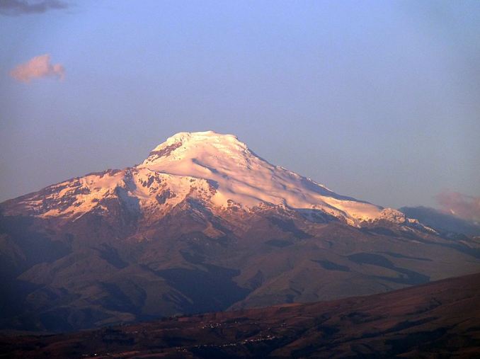 Cayambe with its iconic snow cap in August 2009