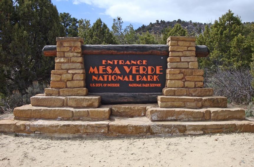 Entrance signage at Mesa Verde National Park