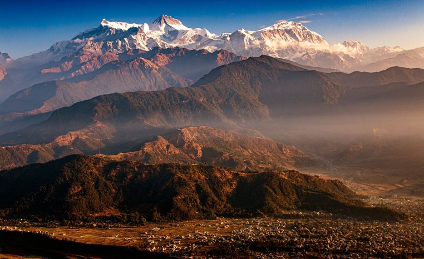 Landscape of the Himalayas in Nepal