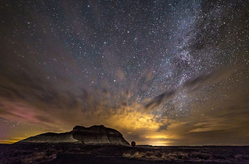magnificent Milky Way night sky at the Petrified Forest National Park