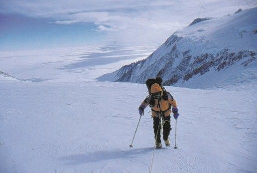 Mountaineer climbing the Vinson Massif