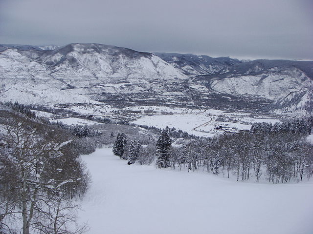 Panoramic view of Buttermilk during winter season