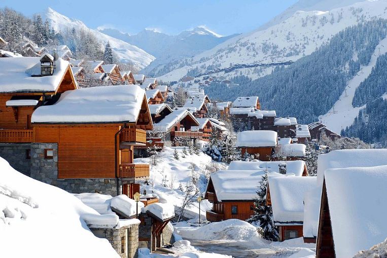 a view of houses in Meribel on January