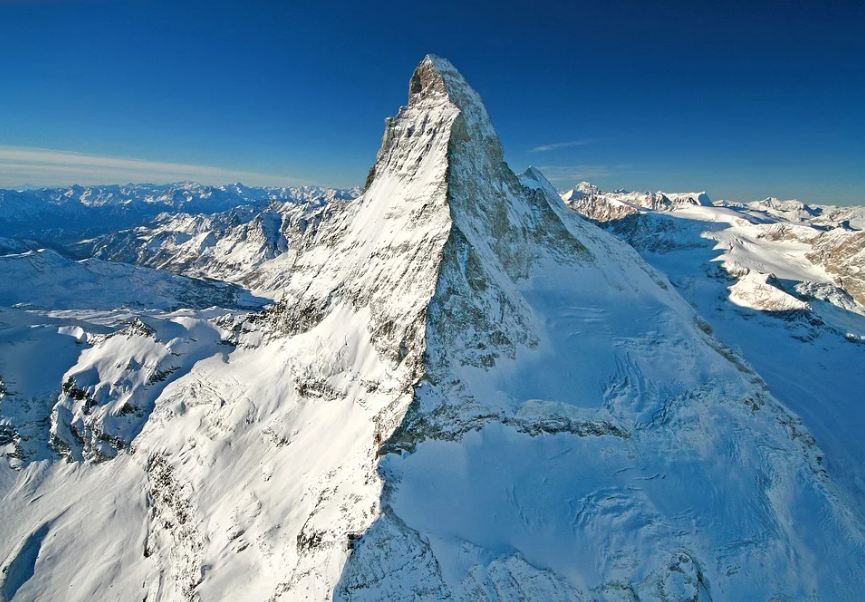 aerial view or Matterhorn in Switzerland