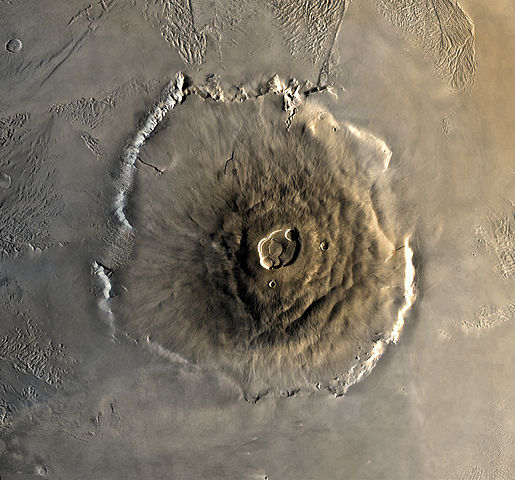 A composite Viking orbiter image of Olympus Mons on Mars