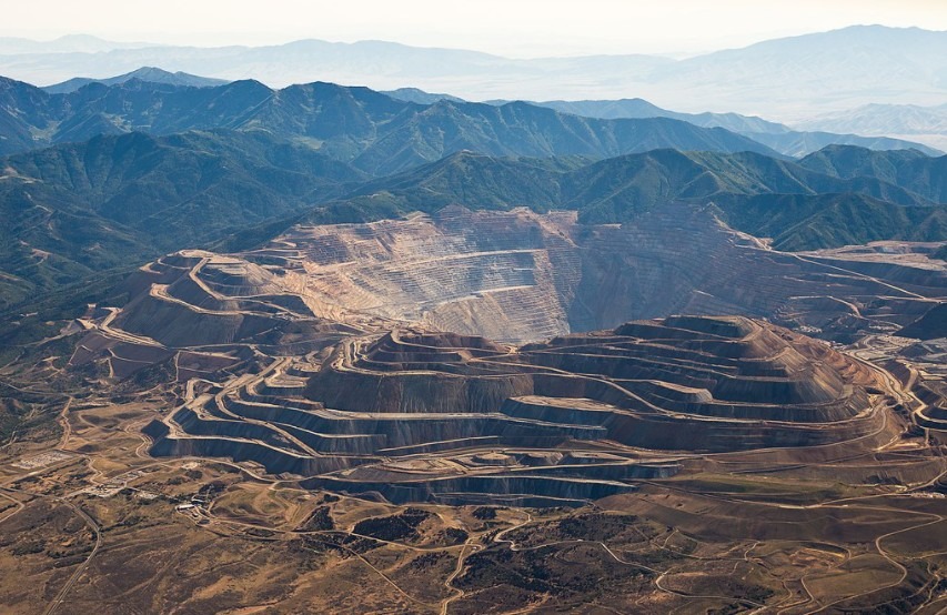 The Bingham Canyon Mine, aerial view