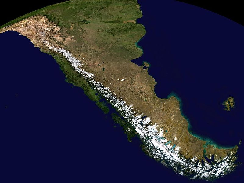 the Andes, the world's longest mountain range on the surface of the Earth