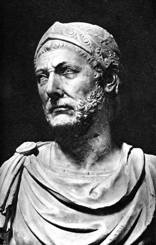 a marble bust, reputedly of Hannibal