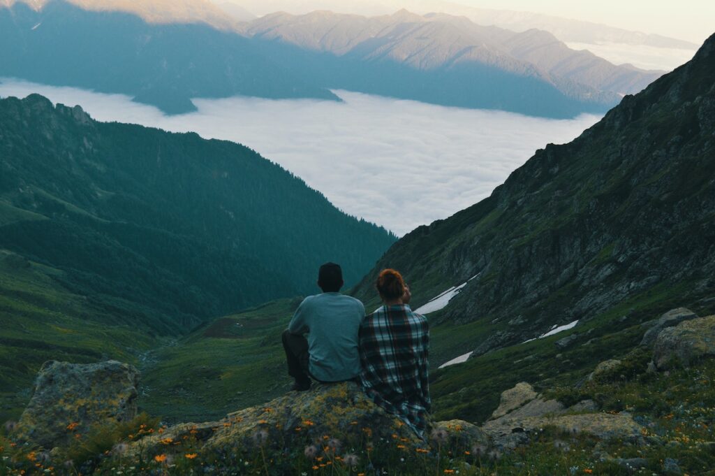 couple viewing the mountains